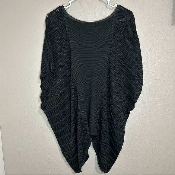 Eileen Fisher black Silk Sheen Stripe knit pullover sweater women’s size XL - Picture 3 of 7